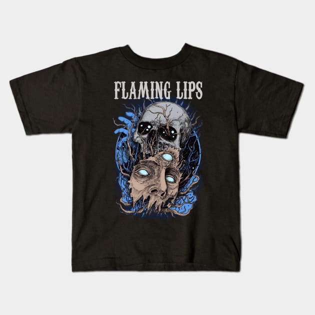 FLAMING LIPS BAND Kids T-Shirt by Tronjoannn-maha asyik 